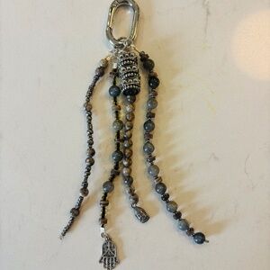 Handmade Beaded Bag Charm//Beaded Keychain